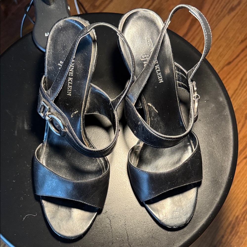 Anne Klein Women's Black Strappy Heels